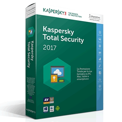 KASPERSKY TOTAL SECURITY 2017 -- 1PC X PC/MAC/ANDROID (KL1919TBAFS-7) - cod. 59.852