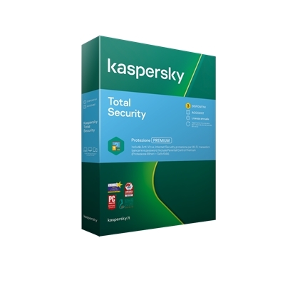 KASPERSKY BOX TOTAL SECURITY 2020 -- 3PC X PC/MAC/ANDROID (KL1949T5CFS-20SLIM) FINO:31/05 - cod. 59.9729
